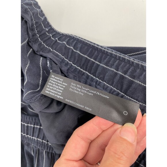 Eileen Fisher Womens Plus Size 2X Striped Tencel Cropped Pants Navy Lagenlook - Picture 4 of 8